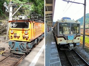 トロッコ電車と地鉄電車