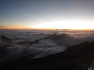 剱御前小舎から見た夕焼けの雲海