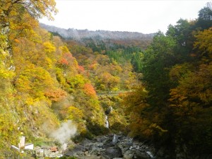 日が差した大露天風呂周辺