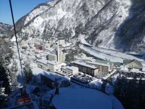 リフトから見える宇奈月温泉街