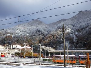 雪化粧した宇奈月