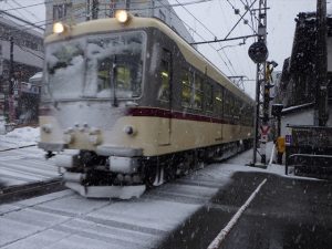 雪化粧の電車